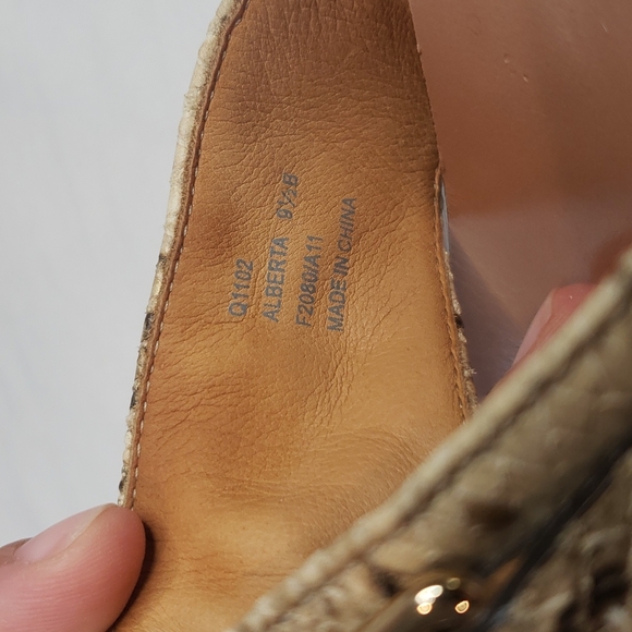 COACH Alberta Snakeskin Kitten Heel Thong Sandals - Picture 6 of 7